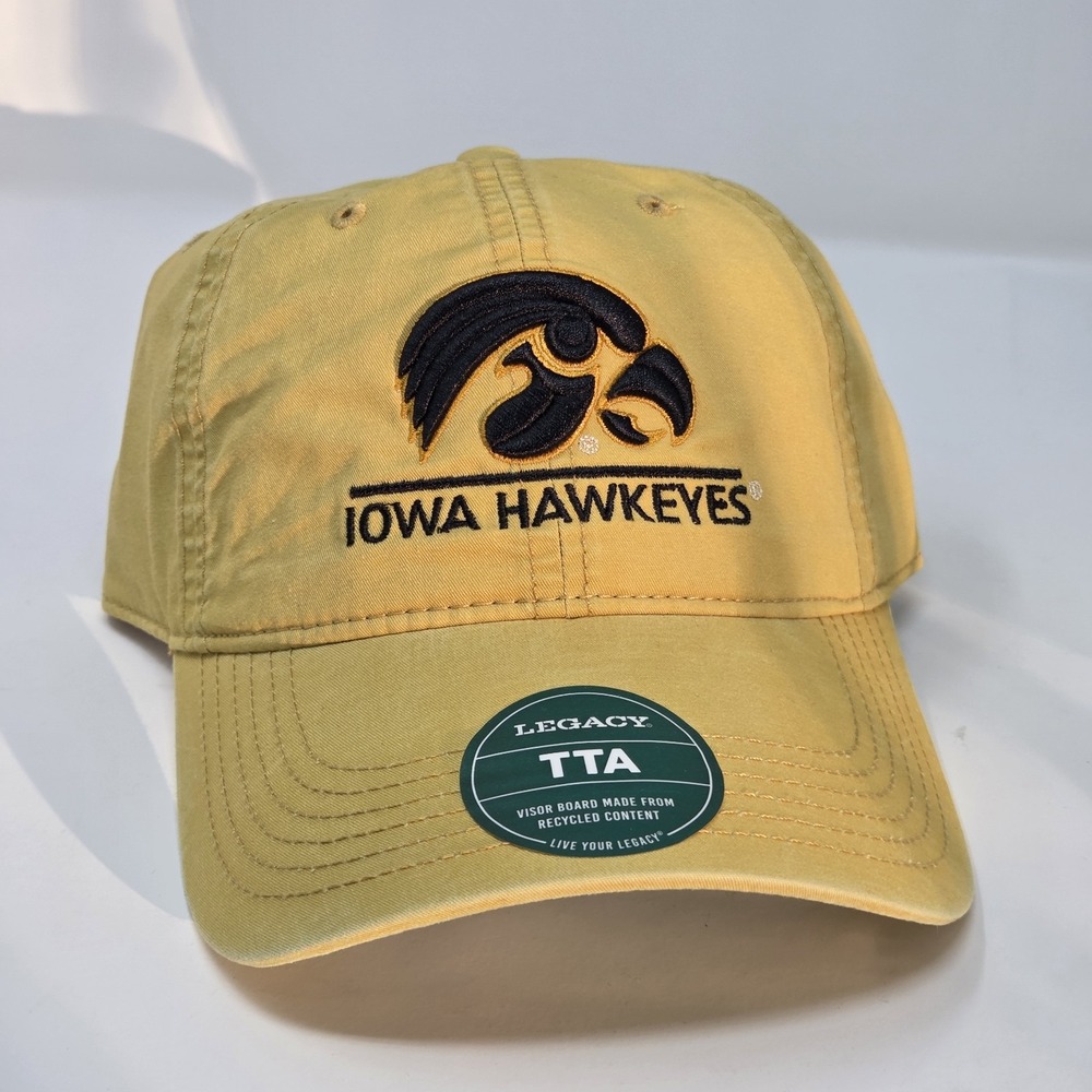 NEW‎ Iowa Hawkeyes Hat Cap Yellow Cotton Metal Belt Buckle Legacy Brand
